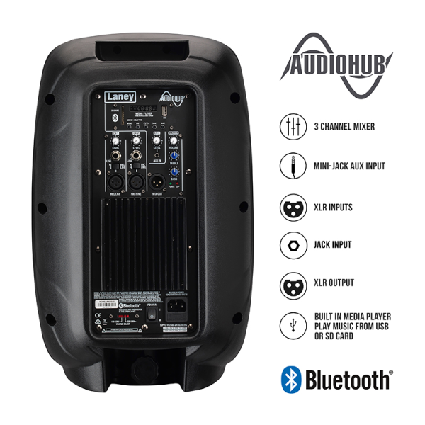 Photo of AUDIOHUB VENUE AH110-G2 Active moulded speaker with Bluetooth - 400W - 10 inch LF + 1 inch CD - Back
