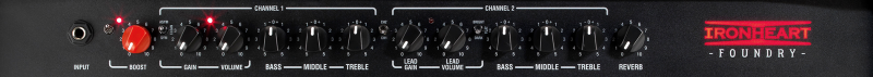Photo of IRONHEART IRF120-212 120W Ironheart Foundry 2×12" LA•IR equipped Analogue Combo Amplifier - Panel