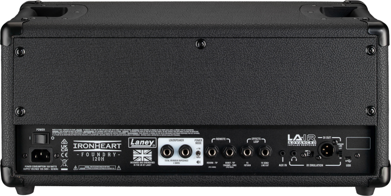 Photo of IRONHEART IRF120H 120W Ironheart Foundry LA•IR equipped Analogue Guitar Amp Head. - Back